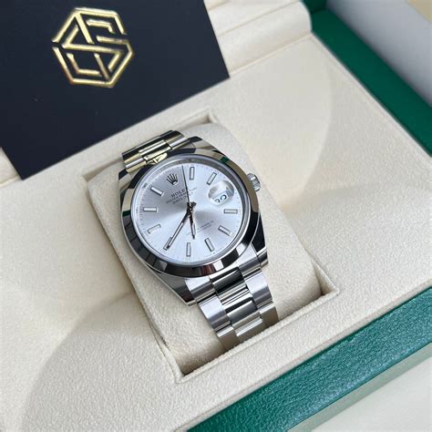 Rolex Datejust 41 126300 Silver Baton full set 2017 